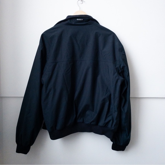 GANT Fleece Lined Navy Blue Bomber Jacket - Picture 3 of 10